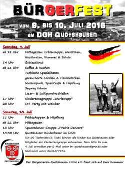 Programm Bürgerfest in Quotshausen 2016