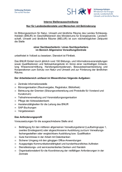 Interne Stellenausschreibung Nur f&uuml;r Landesbedienstete und