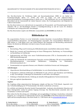 Bibliothekar - Forschungsverbund Berlin e.V.
