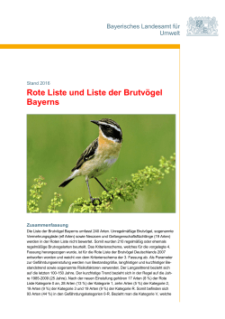 Rote Liste und Liste der Brutvögel Bayerns