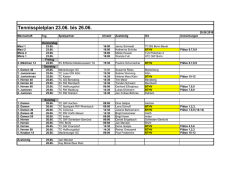 Tennisspielplan 23.06. bis 26.06.