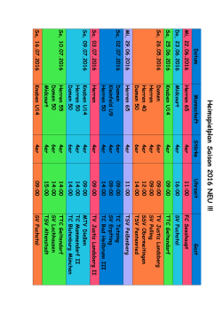 Neuer Heimspielplan