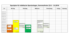 Belegung Sommerferien 2016