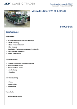 Mercedes-Benz 220 SE b (1964) 59.900 EUR