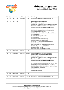 Arbeitsprogramm - Konkordia Balsthal