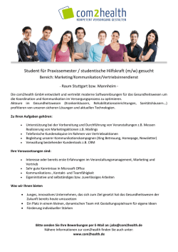 Student für Praxissemester / studentische Hilfskraft (m