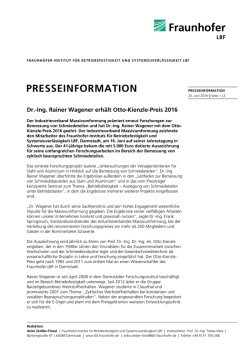 Dr.-Ing. Rainer Wagener erh&auml;lt Otto-Kienzle-Preis