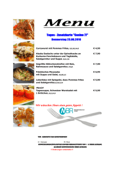 Donnerstag 14.01.2016 Tages - Zusatzkarte "Casino 77"