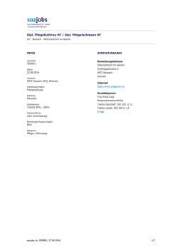 Dipl. Pflegefachfrau HF / Dipl. Pflegefachmann HF