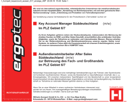 Key Account Manager Süddeutschland (m/w) Im PLZ