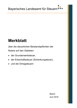 Merkblatt - Finanzämter in Bayern