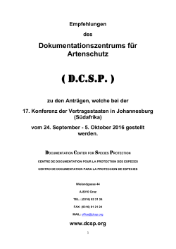 Empfehlung von DCSP: Zustimmen - Dokumentationszentrum für