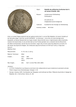 Medaille des pfälzischen Kurfürsten Karl II. mit seinem Sinnbild