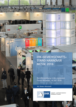 IHK-GEMEINSCHAFTS- STAND HANNOVER MESSE 2016