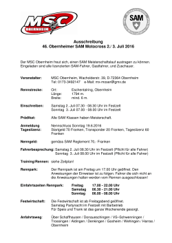 Ausschreibung 46. Obernheimer SAM Motocross 2./ 3. Juli 2016