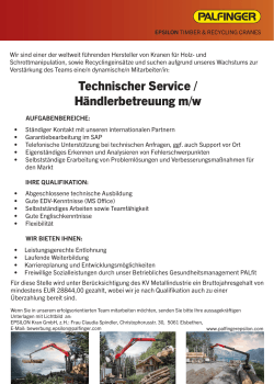 Technischer Service / Händlerbetreuung m/w