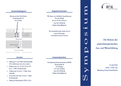 Flyer zum Symposium "Die Reform der psychotherapeutischen Aus
