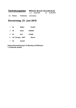 Donnerstag, 23. Juni 2016 - Wilhelm-Busch