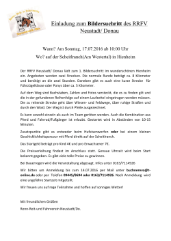 Einladung zum Bildersuchritt des RRFV Neustadt/ Donau