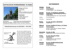Gottesdienstordnung - Die Katholische Pfarrgemeinde St. Maria in