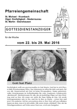 Pfarreiengemeinschaft GOTTESDIENSTANZEIGER