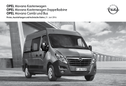 Opel Movano Preisliste Kastenwagen, Kastenwagen Doppelkabine