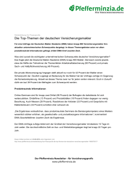 Die Top-Themen der deutschen Versicherungsmakler