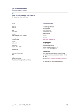 Leiter/in Wohngruppe (90 - 100 %)