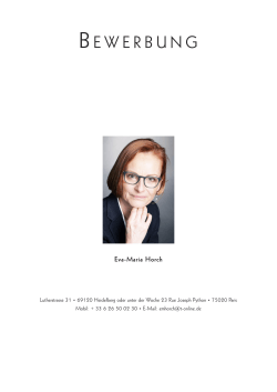 bewerbung - Eva-Maria Horch | Executive Assistent | Home