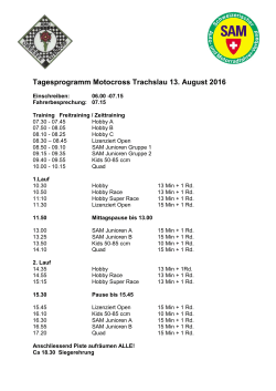 Tagesprogramm Motocross Trachslau