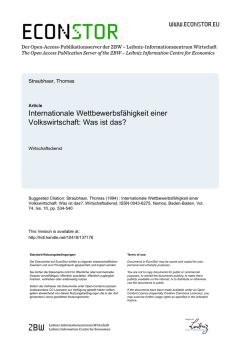 Internationale Wettbewerbsf&auml;higkeit einer Volkswirtschaft