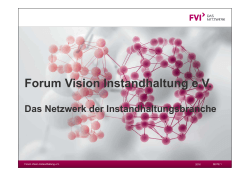 Kurzpräsentation - Forum Vision Instandhaltung
