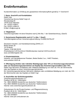 Erstinformation - Versicherung Service Vogt