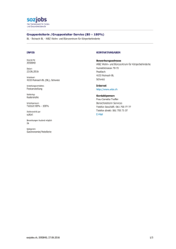 Gruppenleiterin /Gruppenleiter Service (80 &ndash; 100%)