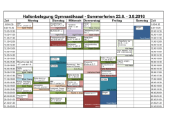 Belegung Sommerferien 2016