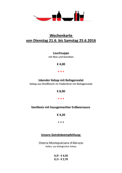 Wochenkarte - Manufaktur