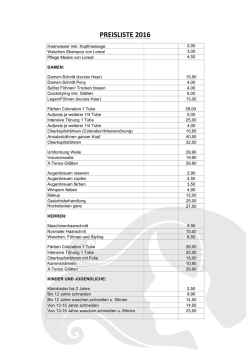 PREISLISTE 2016