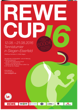 12.08. – 21.08.2016 Tennisturnier in Siegen-Eiserfeld - Rewe-Cup