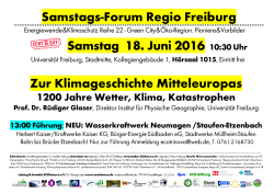 Samstags-Forum Regio Freiburg Samstag 18. Juni