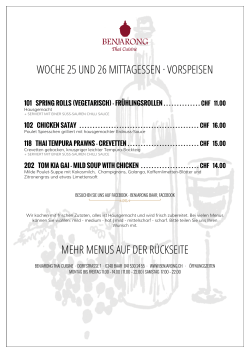 Mittagsmenu Woche 25 und 26 hier