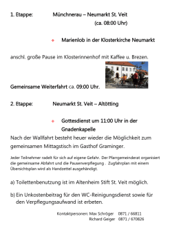 Informationen zur Organisation und zum Ablauf