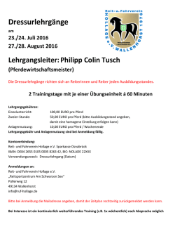 Dressurlehrgang Juli_August 2016 - Reit