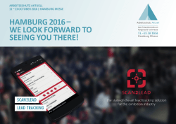 HAMBURG 2016 &ndash; WE LOOK FORWARD TO SEEING YOU THERE!