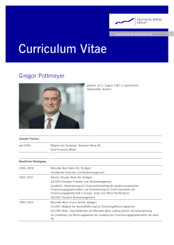 Curriculum Vitae - Deutsche Börse AG