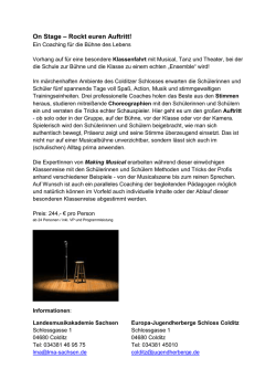 Ein Coaching f&uuml;r die B&uuml;hne des Lebens