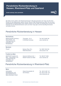 RückenWind-Partner Hessen, Rheinland-Pfalz, Saarland