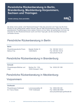 RückenWind-Partner Berlin, Brandenburg, Mecklenburg