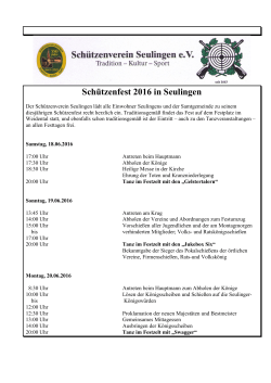 Festprogramm 2016 - Sch&uuml;tzenverein Seulingen eV