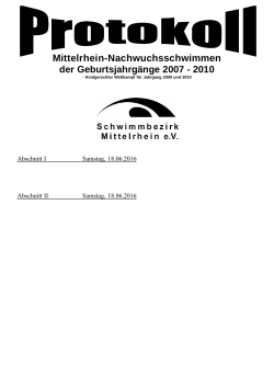 Protokoll - SchwimmBezirk Mittelrhein eV