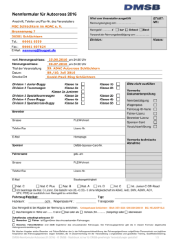 Nennung 59. ADAC Autocross Schlüchtern